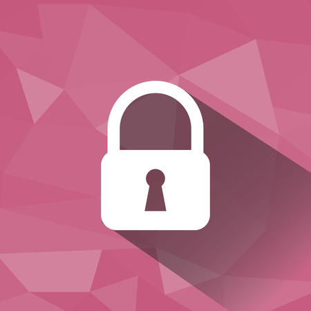 lock long shadow  on pink polygon background のイラスト素材