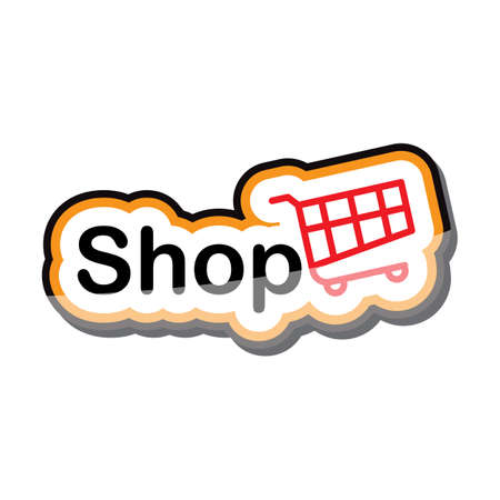 cart shop icon text design    on white background isolate vector illustration eps 10のイラスト素材