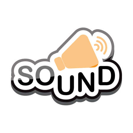 sound and speaker icon text design on white background isolate vector illustration eps 10のイラスト素材