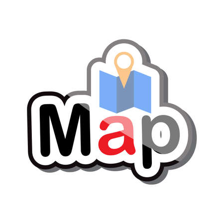 icon map text design on white background isolate vector illustration eps 10のイラスト素材
