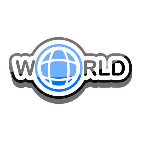 world icon text design on white background isolate vector illustration eps 10のイラスト素材