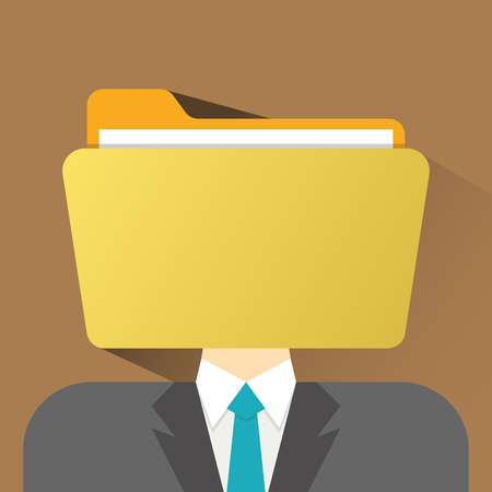 businessman head folder flat icon vector illustration eps 10のイラスト素材