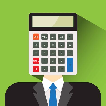 person head calculator icon vector illustration eps 10のイラスト素材