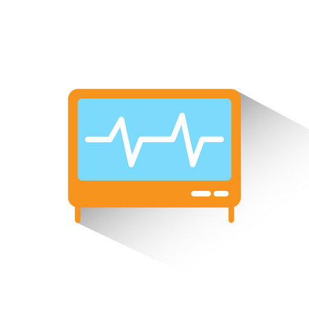 Cardiogram flat icon isolate on white background vector illustration eps 10のイラスト素材