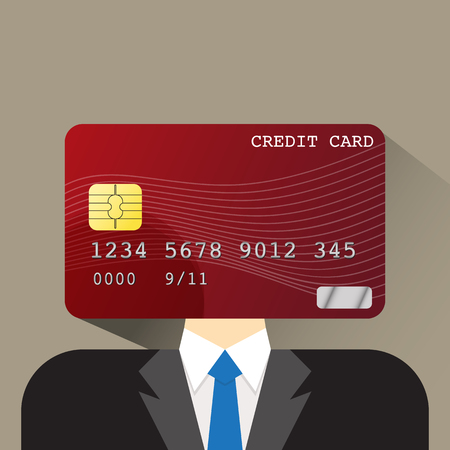 person head credit card flat icon vector illustration eps 10のイラスト素材