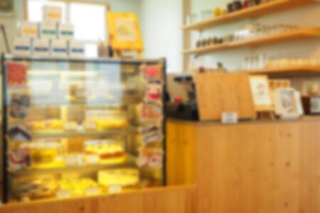 Blurred abstract background of Countertop Store Coffee and Bakeryの写真素材