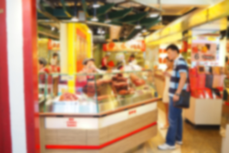 Blurred abstract background of Standing customer of the store.の写真素材