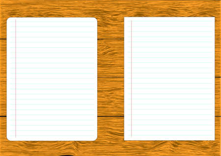 paper page notebook. textured isolated on the wood backgrounds.のイラスト素材