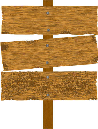 old wooden billboard. isolated on white.のイラスト素材