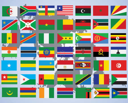 Flags of Africa- complete set of flags in original colors のイラスト素材