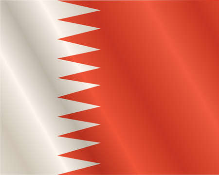 Bahrain flag, three dimensional render, satin textureのイラスト素材