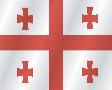Georgia flag with titleのイラスト素材