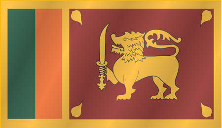 Waving flag of Sri Lankaのイラスト素材