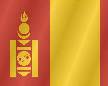 Waving flag of Mongoliaのイラスト素材