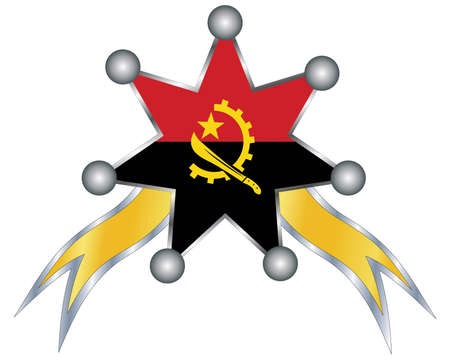 medal with the national flag of Angolaのイラスト素材