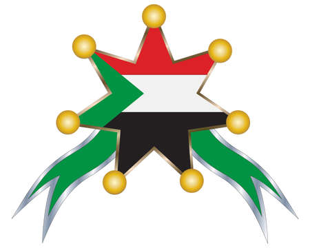 medal with the national flag of Sudanのイラスト素材