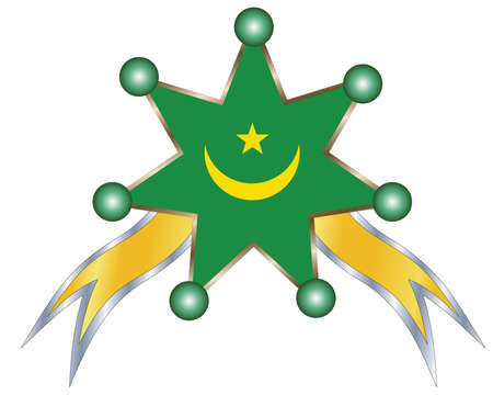 medal with the national flag of Mauritaniaのイラスト素材