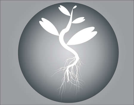illustration of plant sapling growing on abstract backgroundのイラスト素材