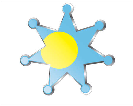 medal with the national flag of  Palauのイラスト素材