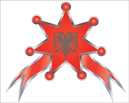 medal with the national flag of Albaniaのイラスト素材