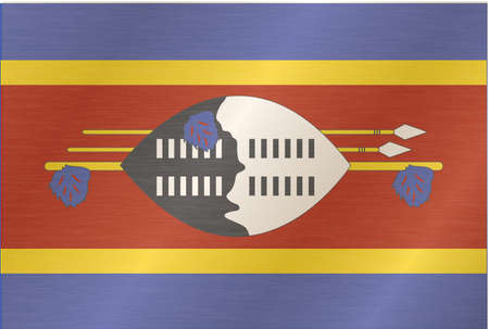 Flag of Swaziland. Illustration over white backgroundのイラスト素材