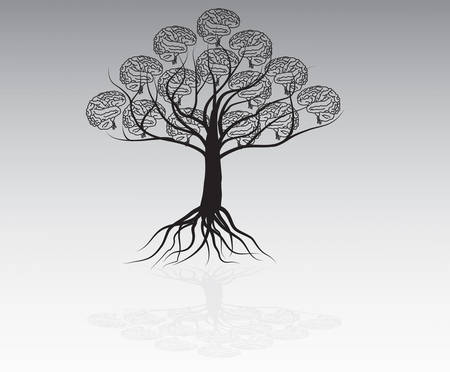 Brain tree illustration, tree of knowledgeのイラスト素材