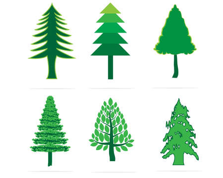 Christmas tree setのイラスト素材