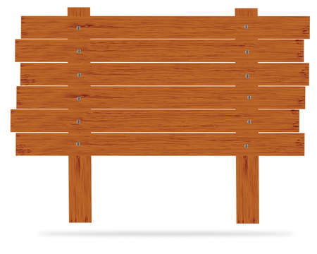 Wooden sign isolated on white  Wood old planks sign のイラスト素材