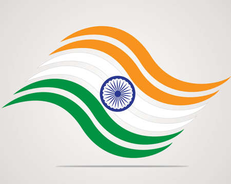 Indian Flag background with Asoka wheel on white background. のイラスト素材