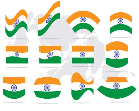India flag icon setのイラスト素材