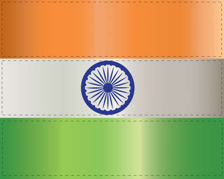 Illustration of the flag of India on a white backgroundのイラスト素材