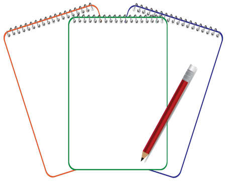 Notebook Page with Pencil のイラスト素材
