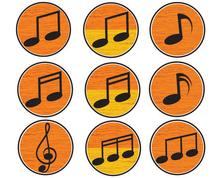 Icon of Music Player on Round 3 D Buttons  のイラスト素材