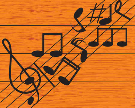 Musical notes staff background with lines  Vector illustration 