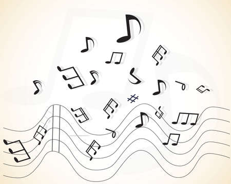 Abstract music with notesのイラスト素材