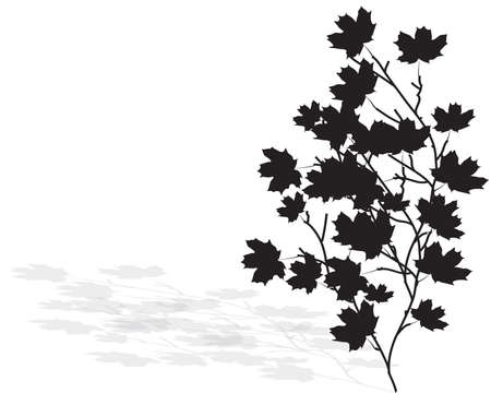Vector Illustration of a Branch with black Leafsのイラスト素材