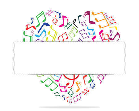 Music in the heart ready for your message  Vector illustration のイラスト素材