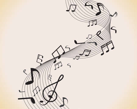 Abstract music background with notesのイラスト素材