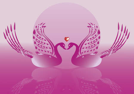 goose on Pink backgroundのイラスト素材