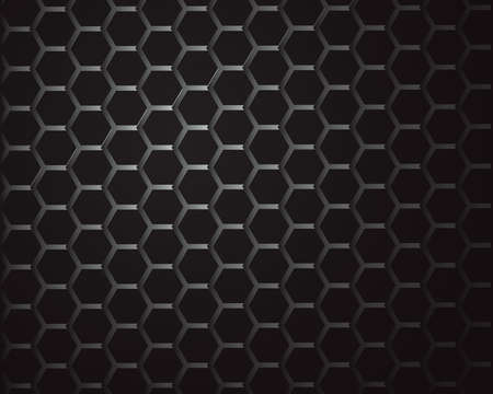Black background of hexagonal pattern texture