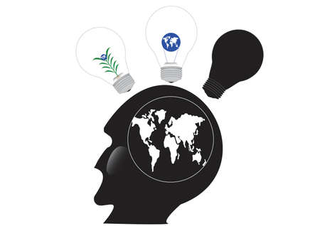illustration of idea in human head