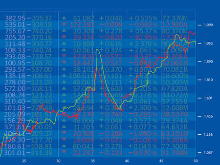 Stock Market Chart on Blue Backgroundのイラスト素材