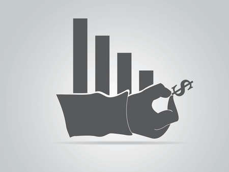 Vector growing graph icon on the handのイラスト素材