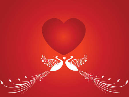 heart keep birdsのイラスト素材