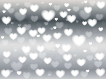 Holiday abstract glowing blurred background, bokeh. Defocused blinking heart shaped lights, vintage toned. Valentine Hearts Abstract Background. St.Valentineのイラスト素材