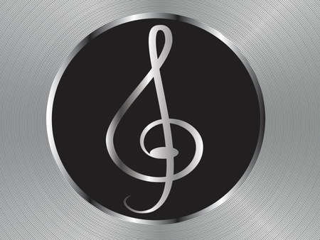 Vector metal multimedia musical note icon / button, design elementのイラスト素材