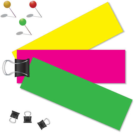 Colorful paper with clipのイラスト素材