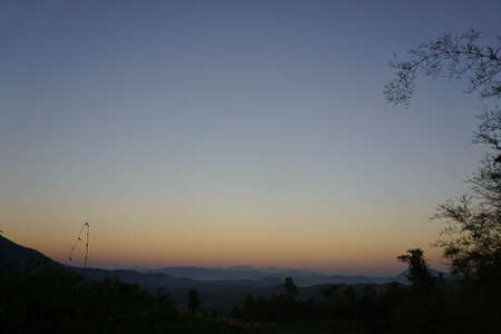 Hills during sundownの写真素材