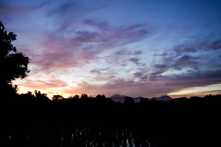Blue sky in sunset