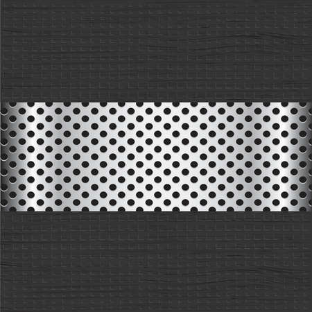 steel or aluminum metal plate over grill backgroundのイラスト素材